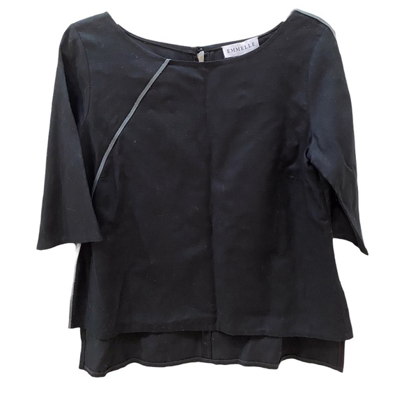 Emmelle black 3/4 sleeve blouse - Picture 9 of 9